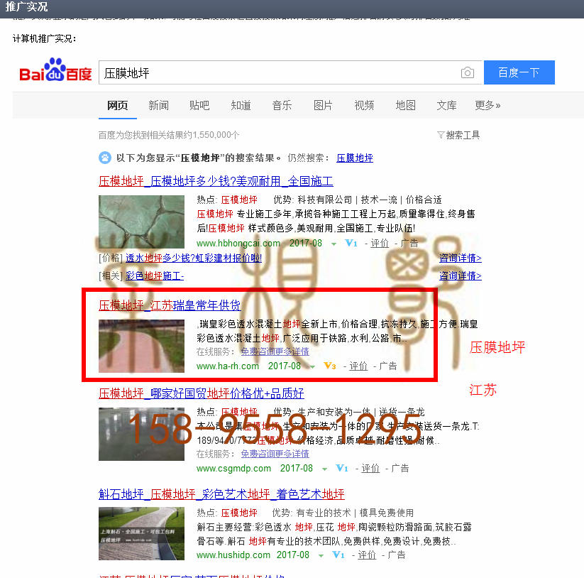 苏州竞价网站托管优化推广公司，菜根谭网络科技有限公司查询瑞皇关键词排名8月14日推广实况案例（4）