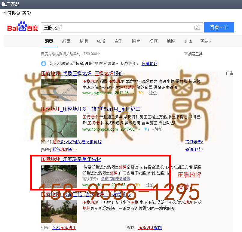 苏州竞价网站托管优化推广公司，菜根谭网络科技有限公司查询瑞皇关键词排名8月28日推广实况案例（4）