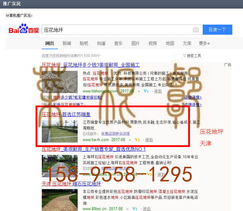 苏州竞价网站托管优化推广公司，菜根谭网络科技有限公司查询瑞皇关键词排名8月28日推广实况案例（5）